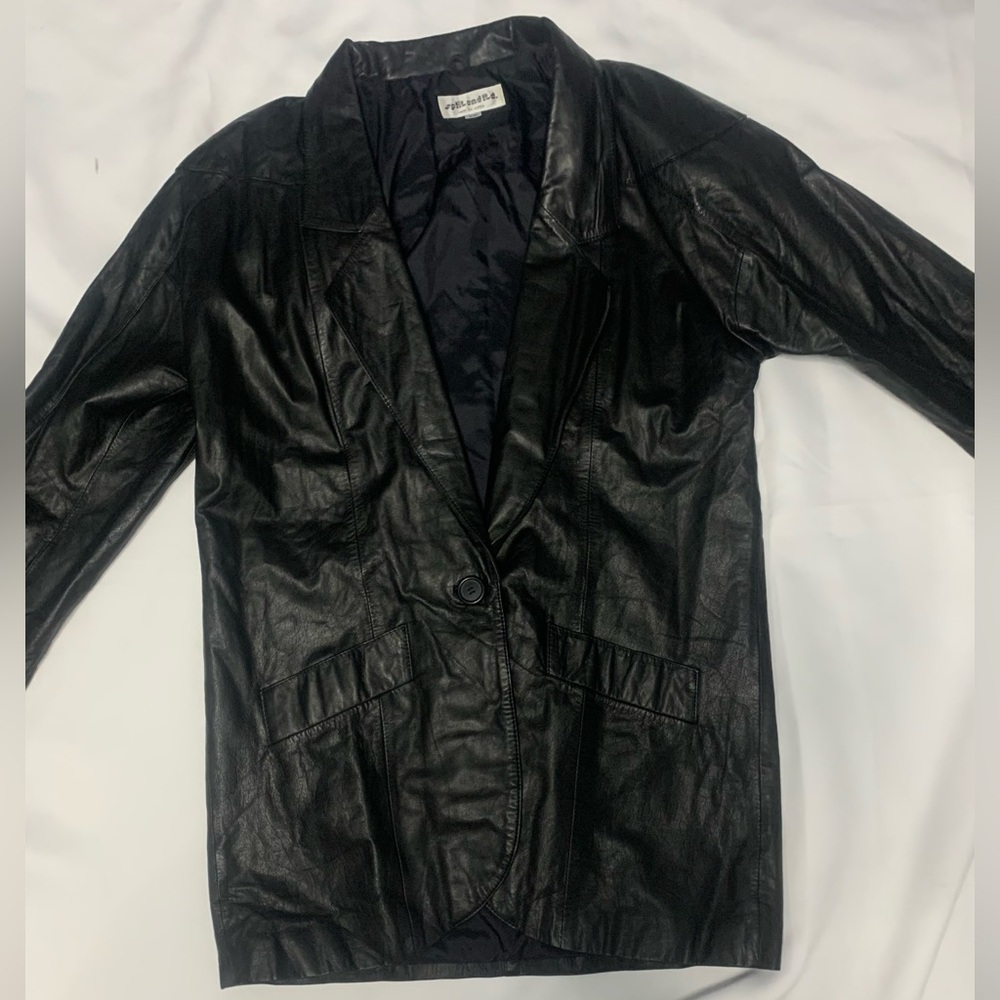 Vintage lightweight, leather, blazer style jacket